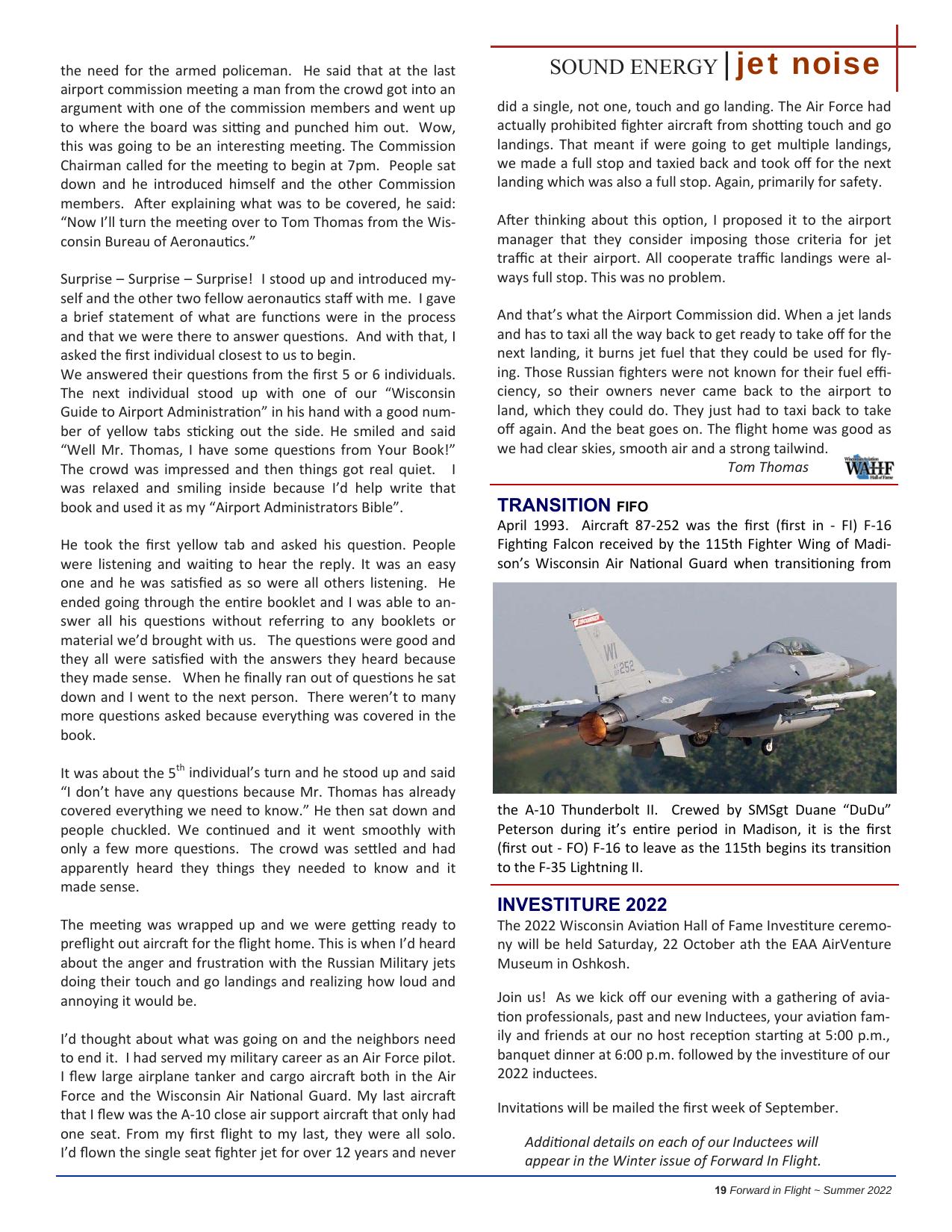 Forward in Flight - Summer 2022 -  Page19