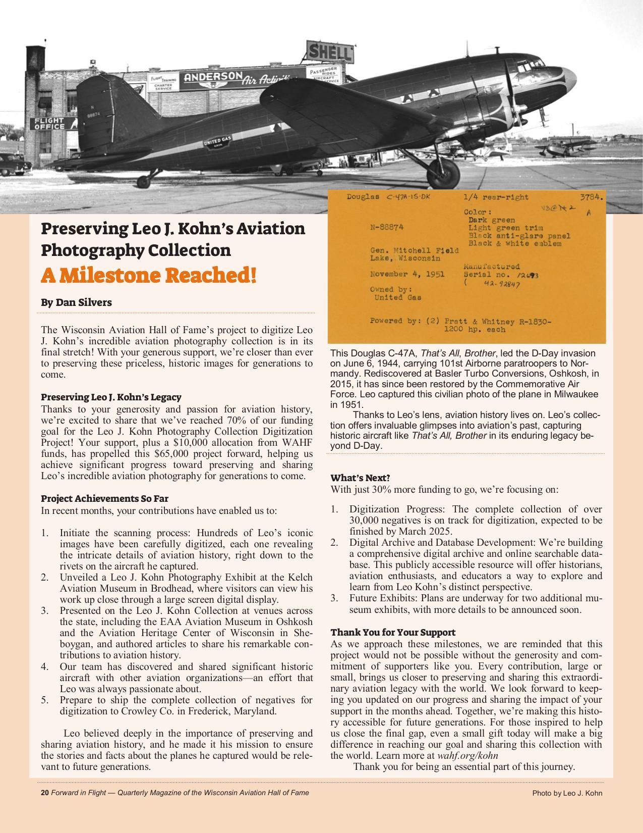 Forward in Flight - Winter 2024/2025 -  Page22