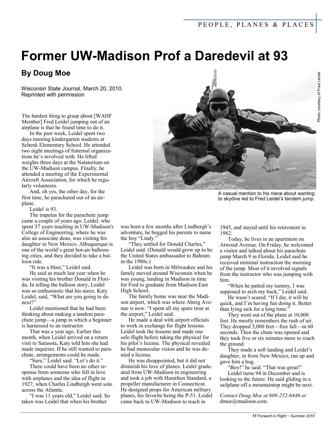 Forward in Flight - Summer 2010 -  Page17