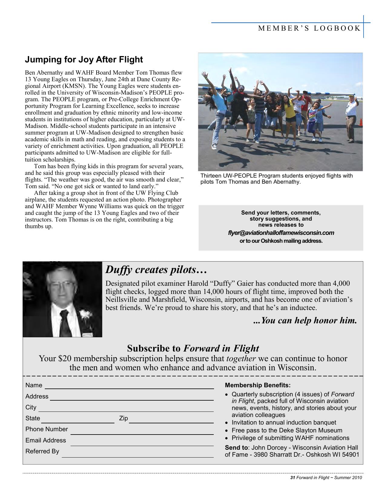 Forward in Flight - Summer 2010 -  Page31