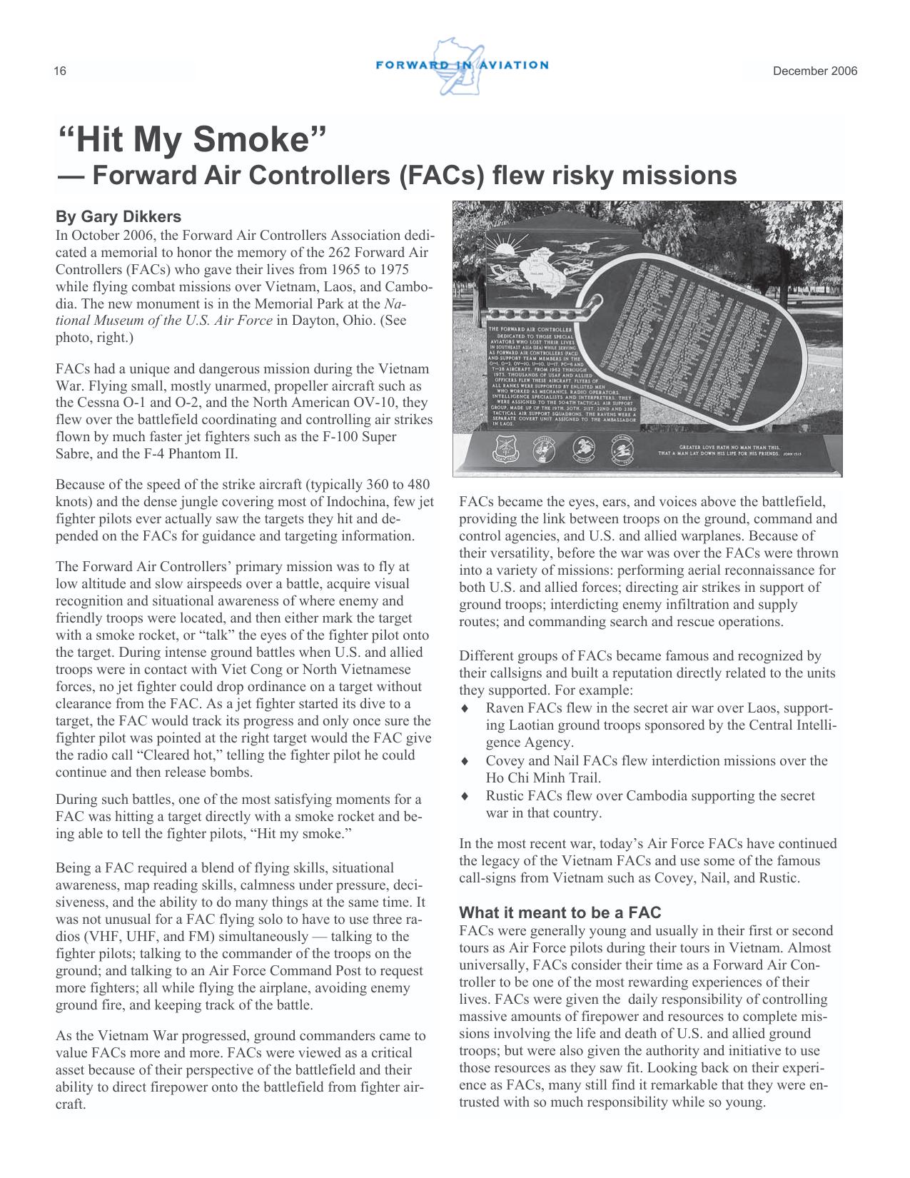 Forward in Aviation - December 2006 -  Page16