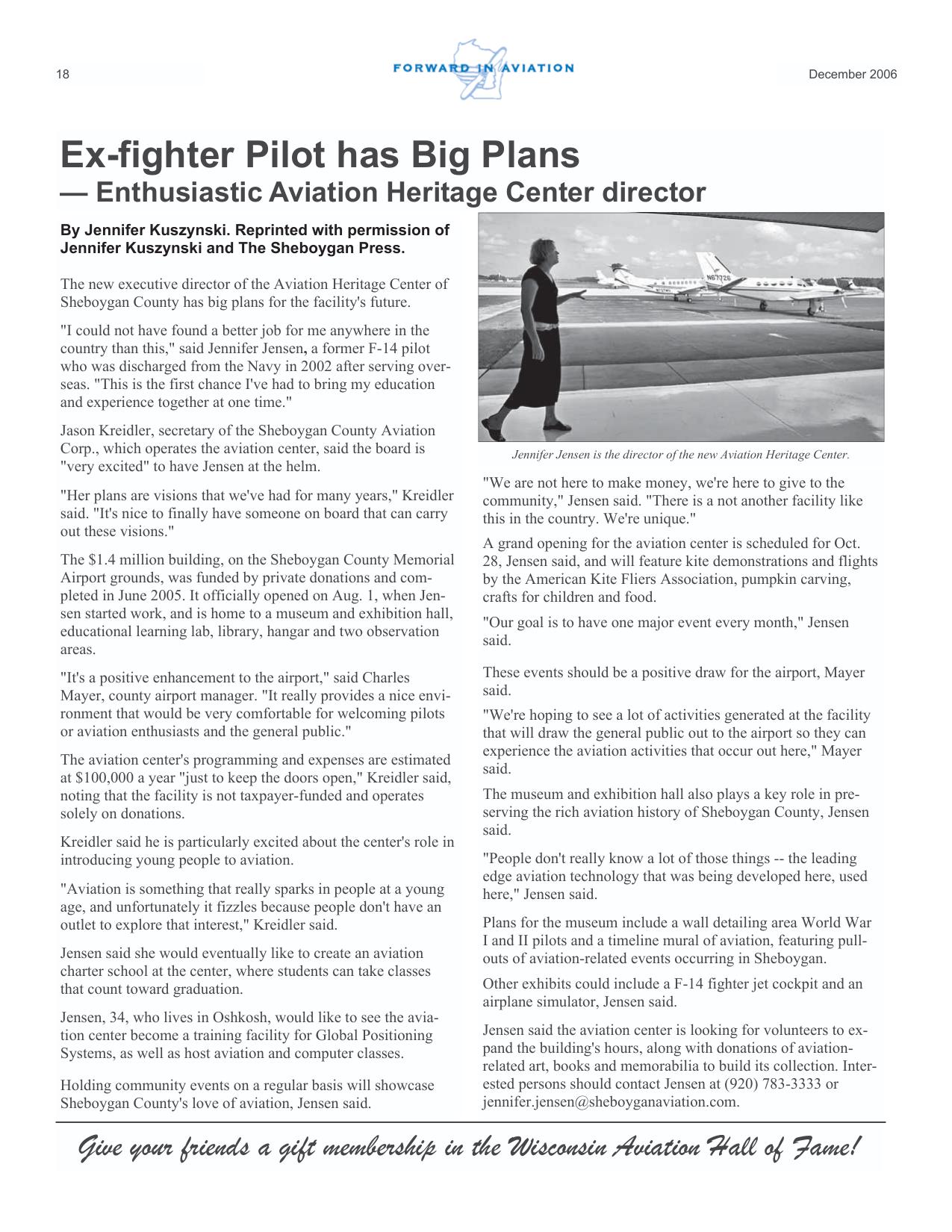 Forward in Aviation - December 2006 -  Page18