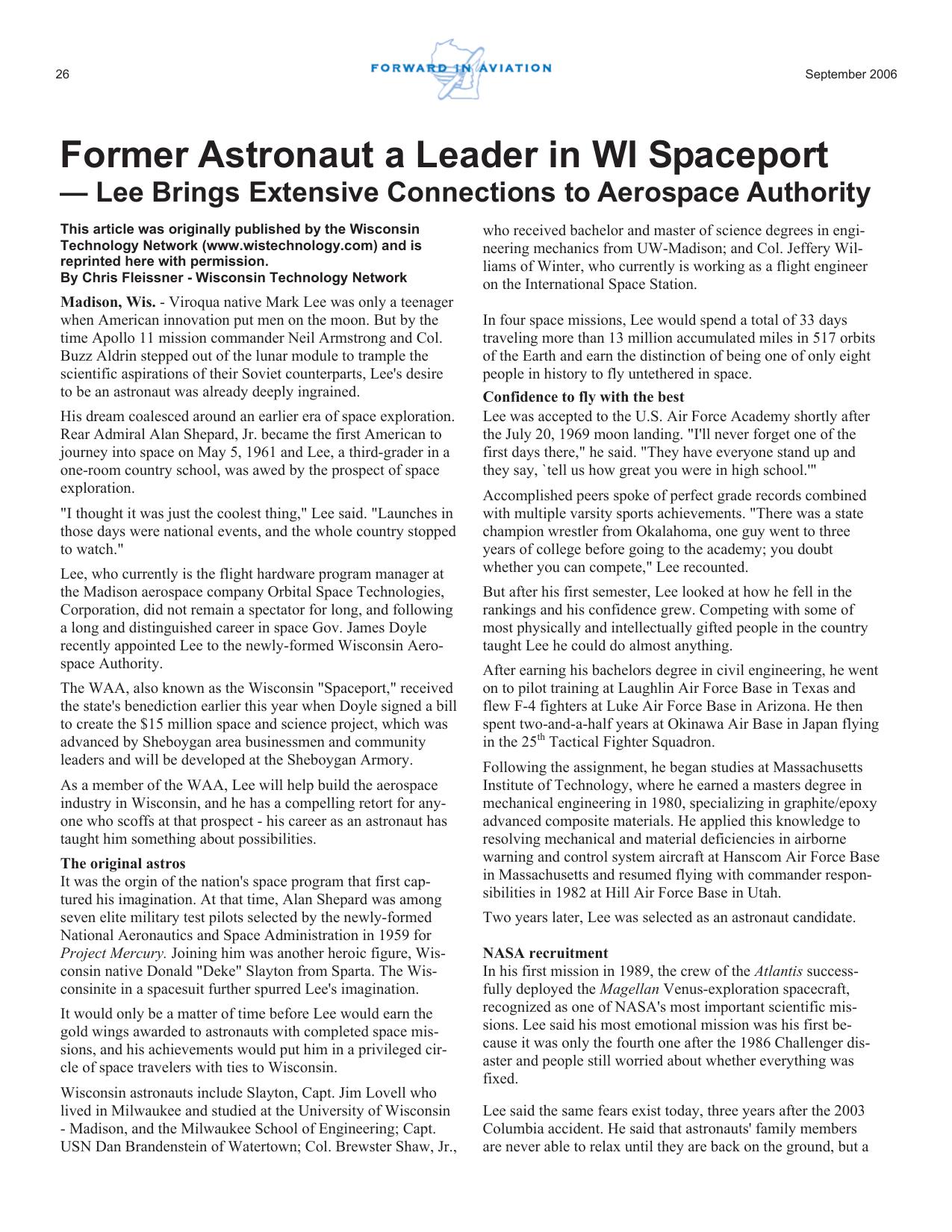 Forward in Aviation - September 2006 -  Page26