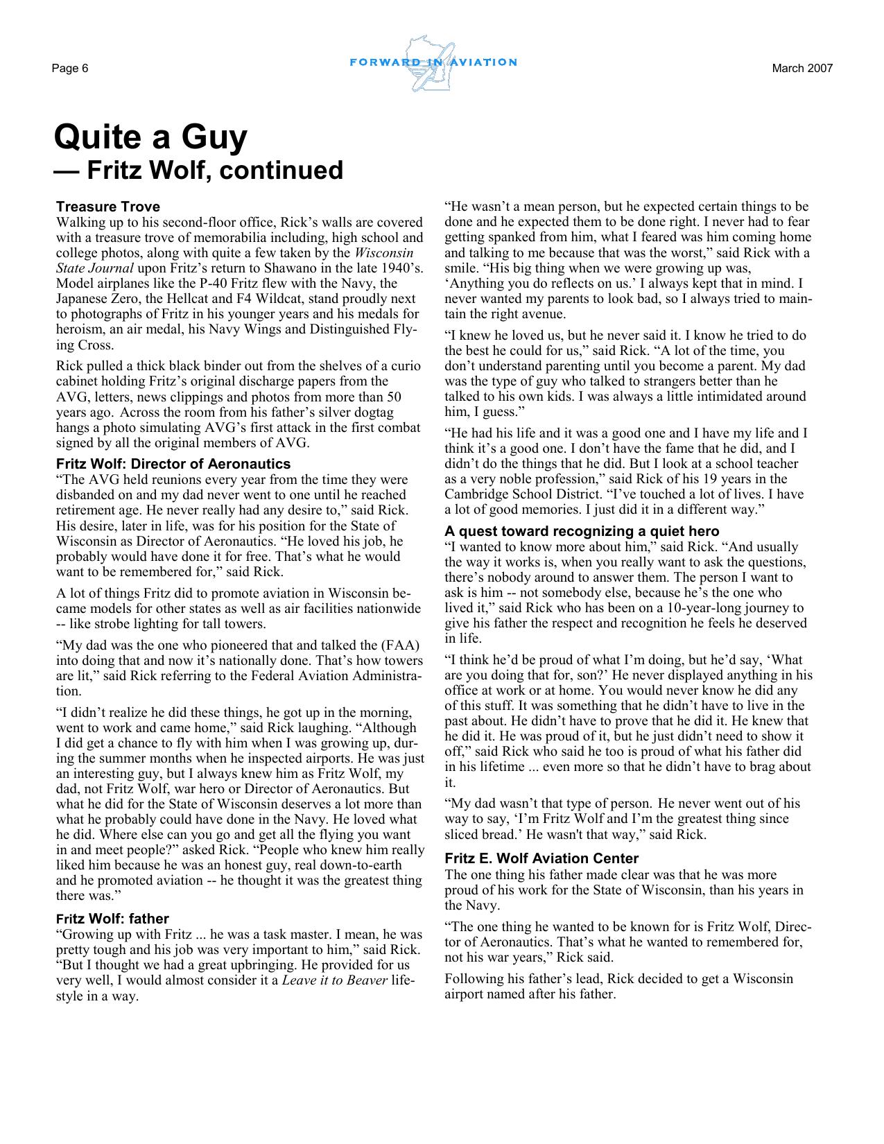 Forward in Aviation - March 2007 -  Page6