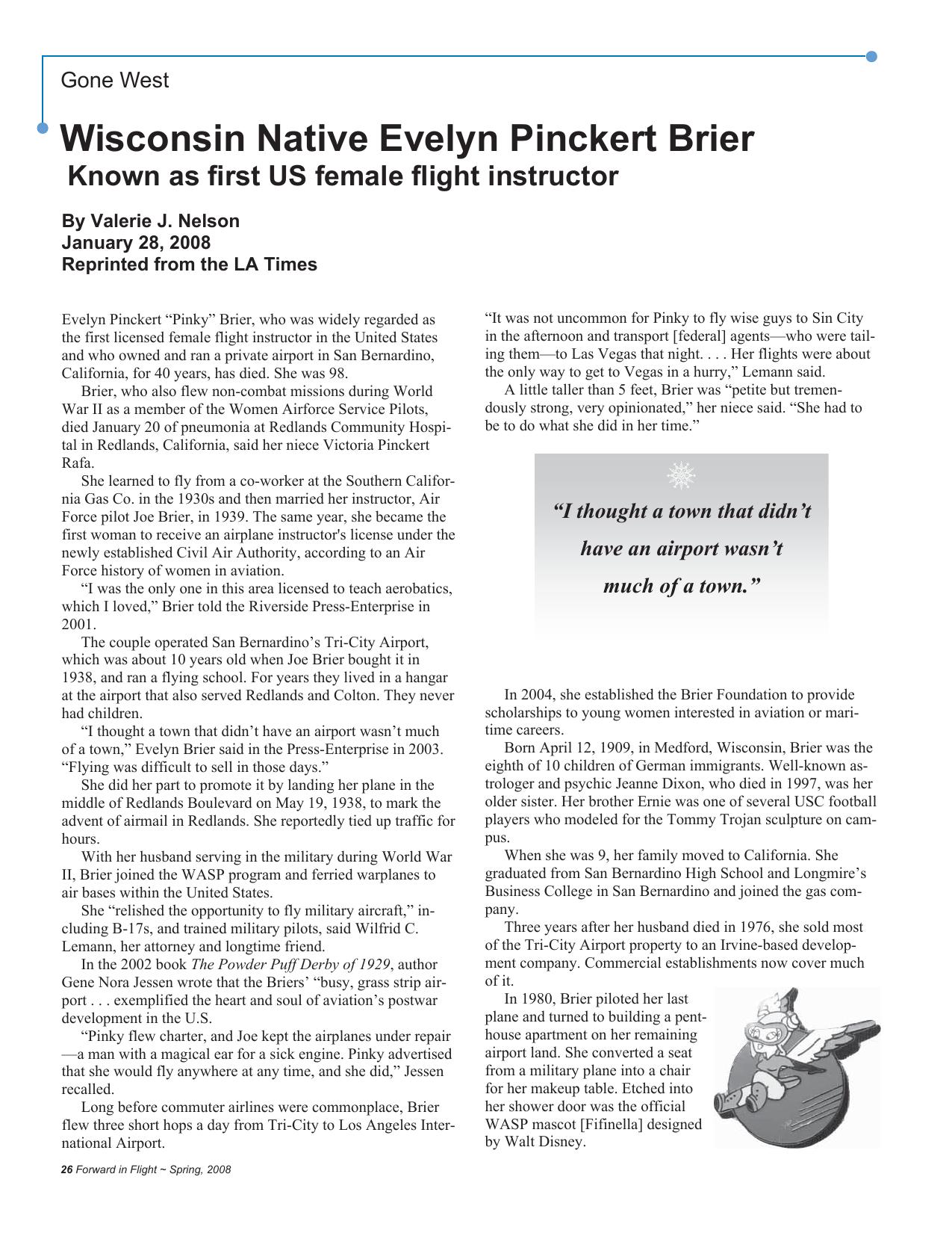 Forward in Flight - Spring 2008 -  Page26