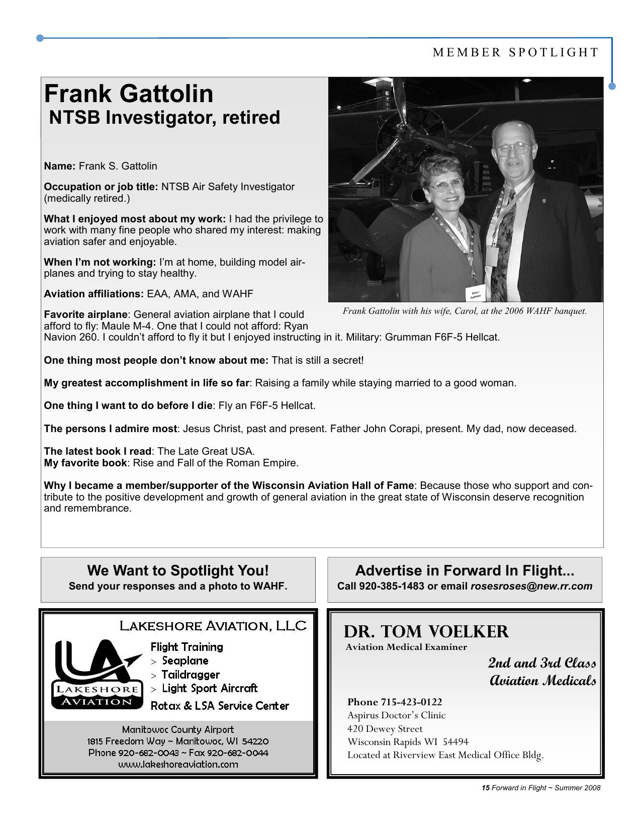 Forward in Flight - Summer 2008 -  Page15