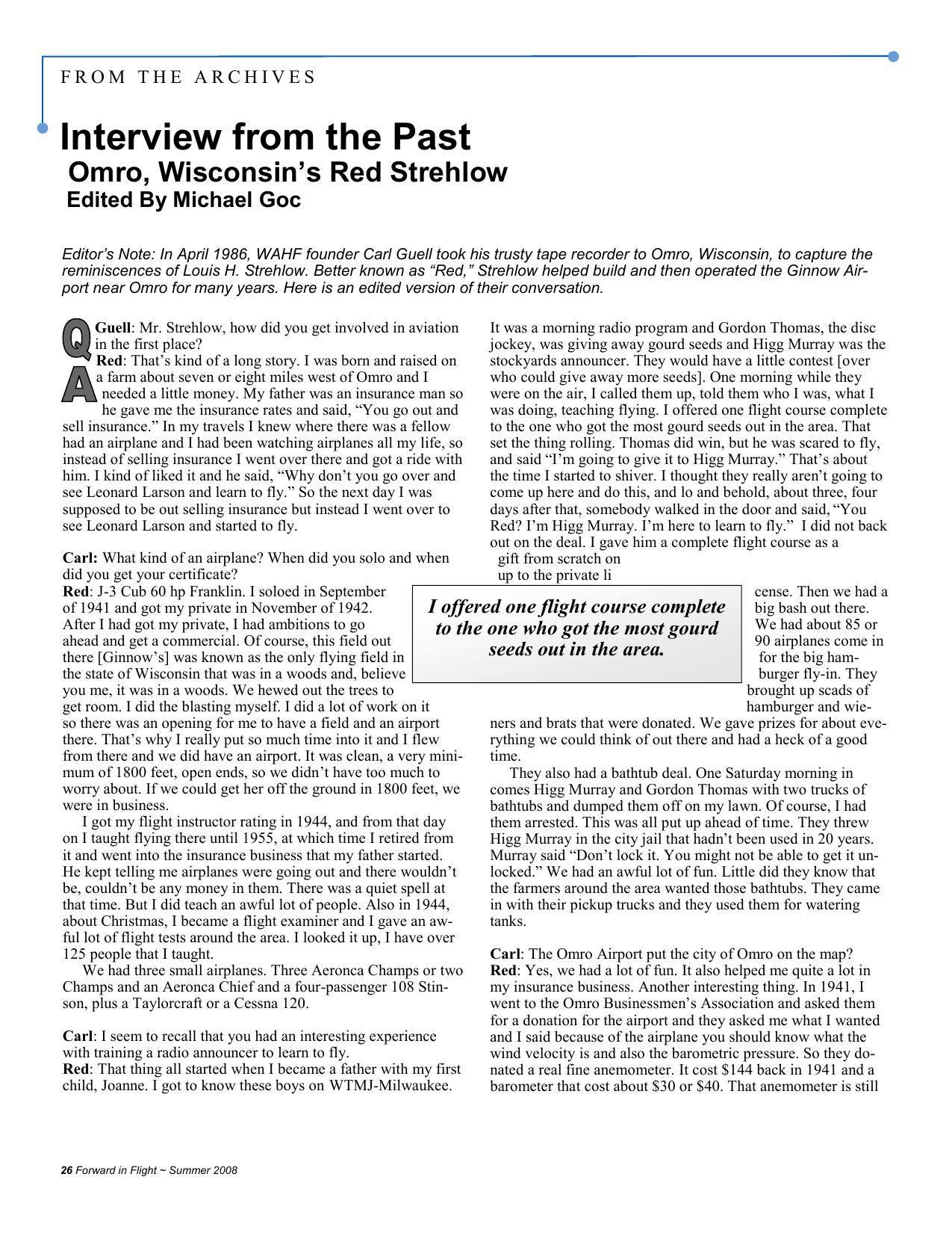 Forward in Flight - Summer 2008 -  Page26