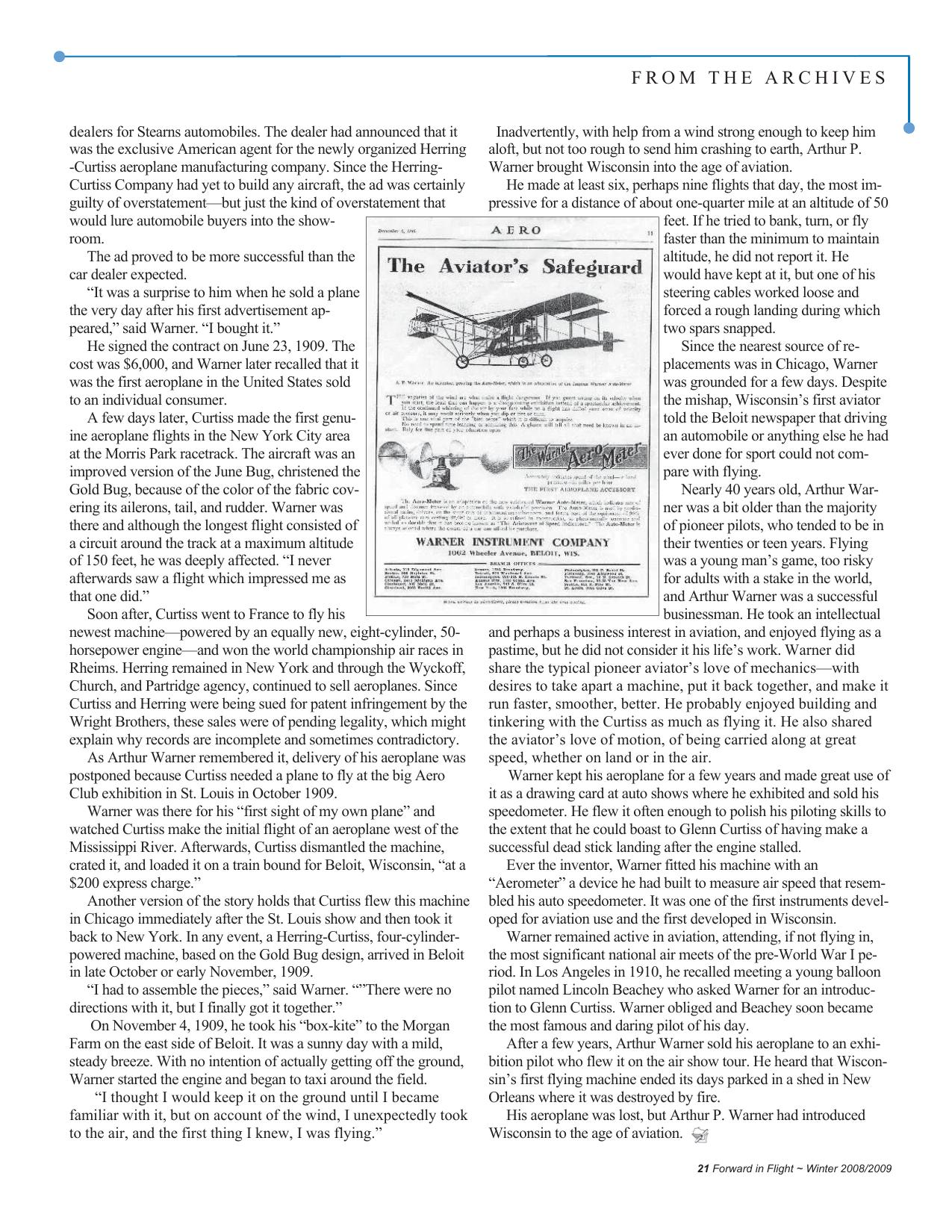 Forward in Flight - Winter 2008 -  Page21