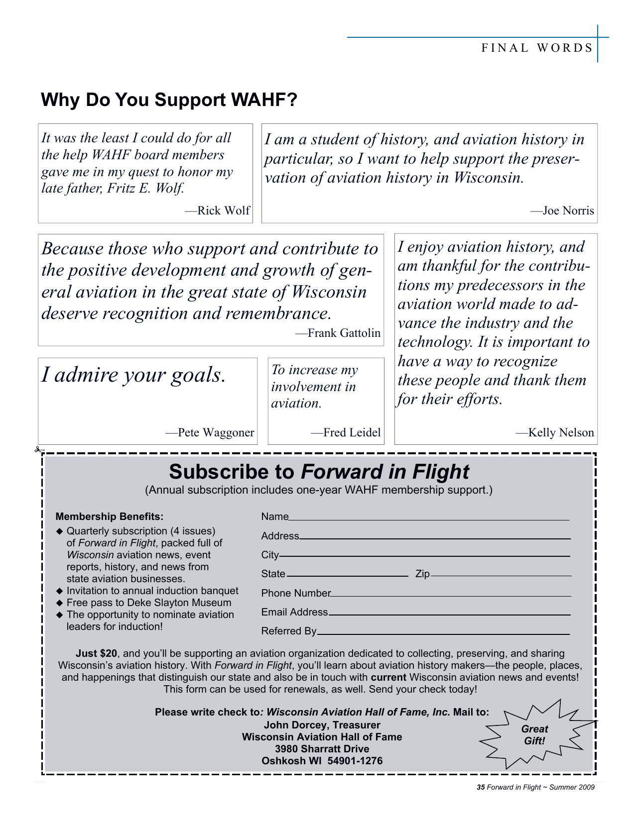 Forward in Flight - Summer 2009 -  Page35